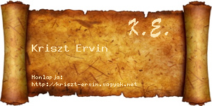Kriszt Ervin névjegykártya